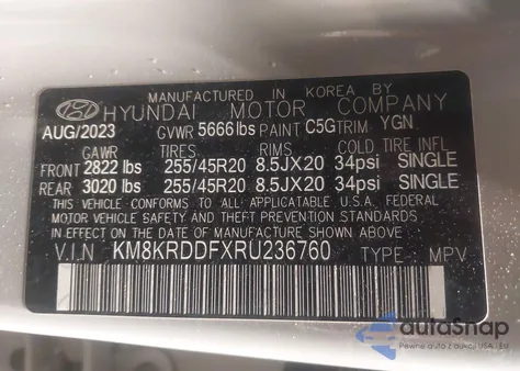 2024 Hyundai Ioniq 5 Limited z USA, uszkodzony, nr VIN KM8KRDDFXRU236760